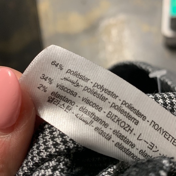 ZARA WOMENS HERRINGBONE DRESS PANT BLACK WHITE 6 - Picture 6 of 6